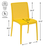 POLY CHAIR YELLOW - 21.3" x 20.1" x 32.5"