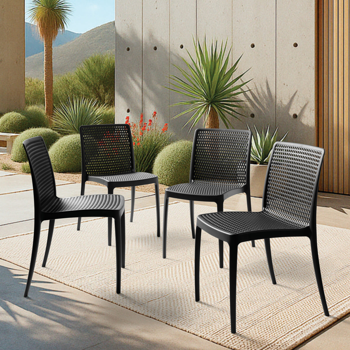 POLY CHAIR BLACK - 21.3" x 20.1" x 32.5"