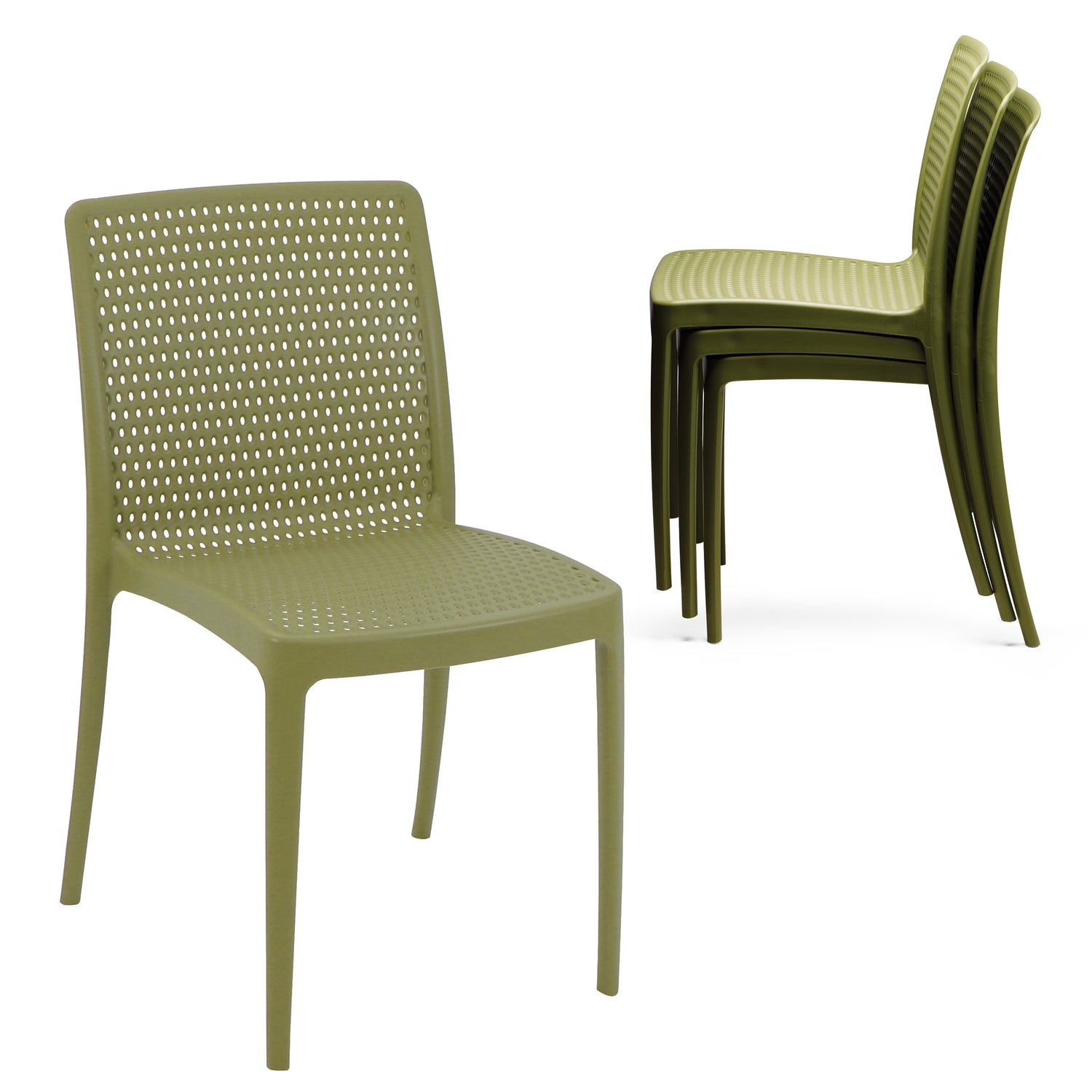 POLY CHAIR OLIVE GREEN - 21.3" x 20.1" x 32.5"