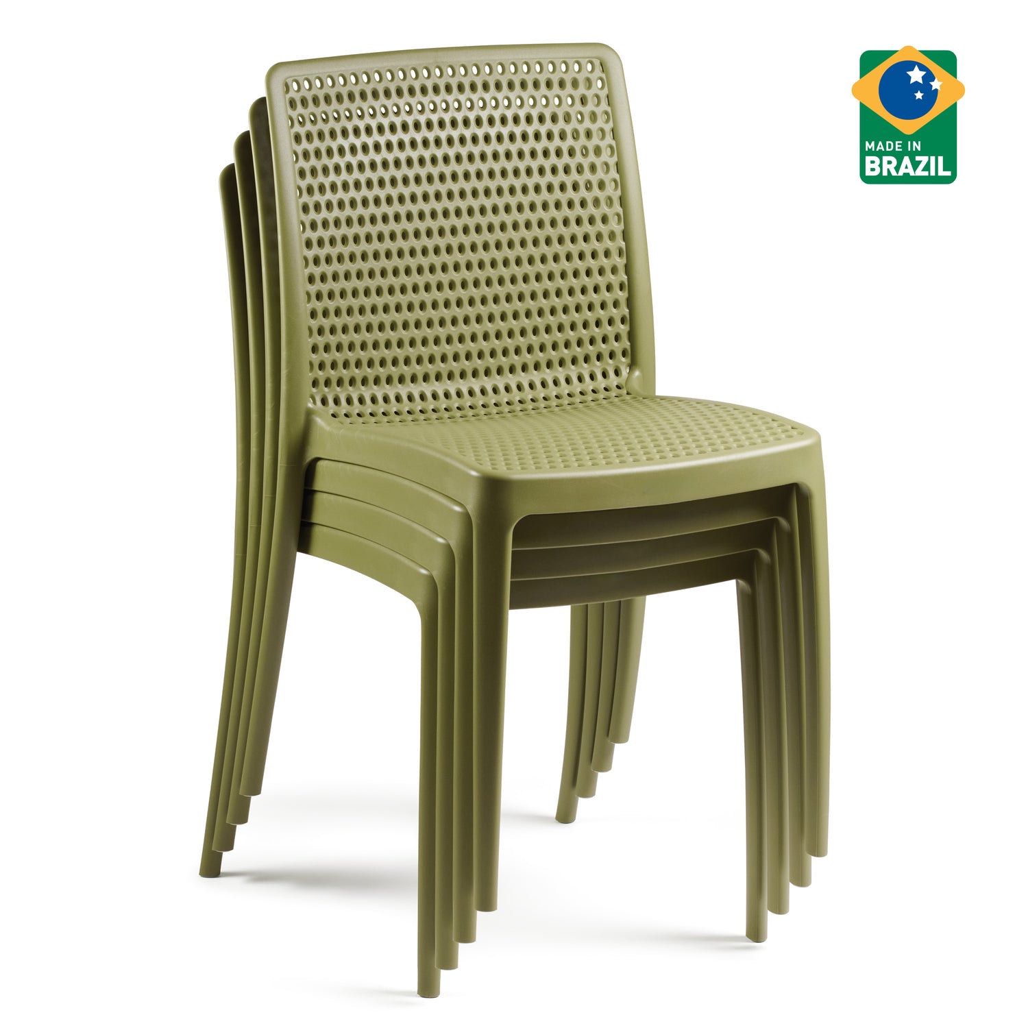 POLY CHAIR OLIVE GREEN - 21.3" x 20.1" x 32.5"