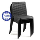 POLY CHAIR BLACK - Ocean +Clean - 21.3" x 20.1" x 32.5"