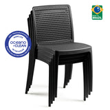POLY CHAIR BLACK - Ocean +Clean - 21.3" x 20.1" x 32.5"