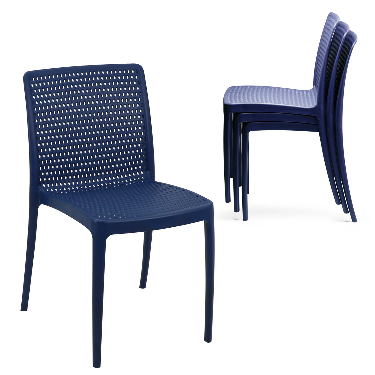 POLY CHAIR BLUE - Ocean +Clean - 21.3" x 20.1" x 32.5"