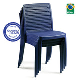 POLY CHAIR BLUE - Ocean +Clean - 21.3" x 20.1" x 32.5"