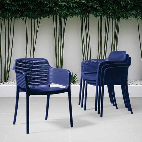 POLY ARMCHAIR BLUE - 21.9" x 24" X 31.5"