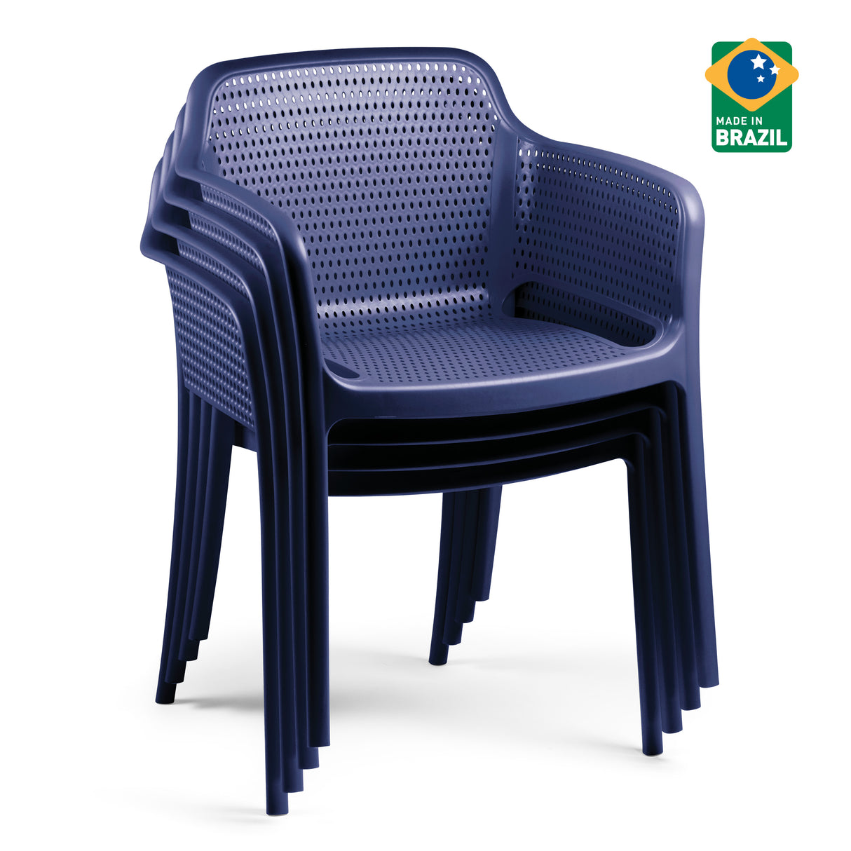 POLY ARMCHAIR BLUE - 21.9" x 24" X 31.5"