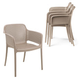 POLY ARMCHAIR TAUPE - 21.9" x 24" X 31.5"