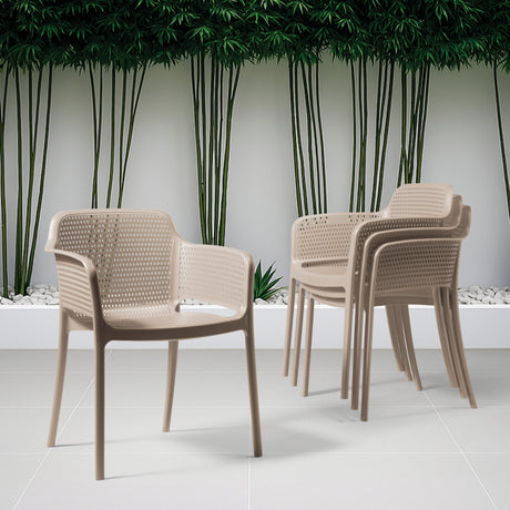 POLY ARMCHAIR TAUPE - 21.9" x 24" X 31.5"