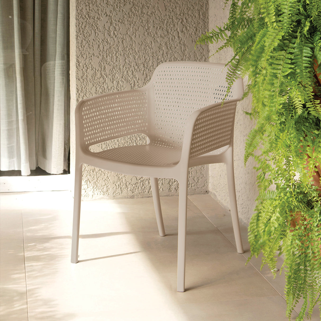 POLY ARMCHAIR TAUPE - 21.9" x 24" X 31.5"