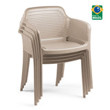 POLY ARMCHAIR TAUPE - 21.9" x 24" X 31.5"