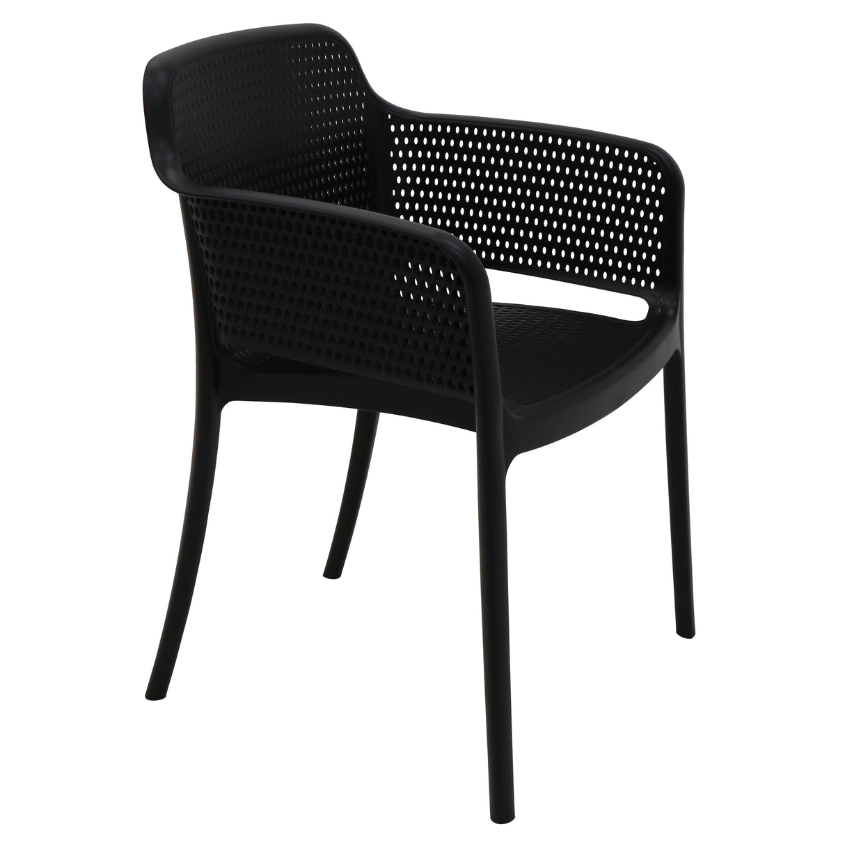 POLY ARMCHAIR BLACK - 21.9" x 24" X 31.5"