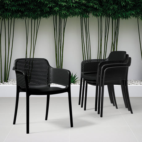 POLY ARMCHAIR BLACK - 21.9" x 24" X 31.5"