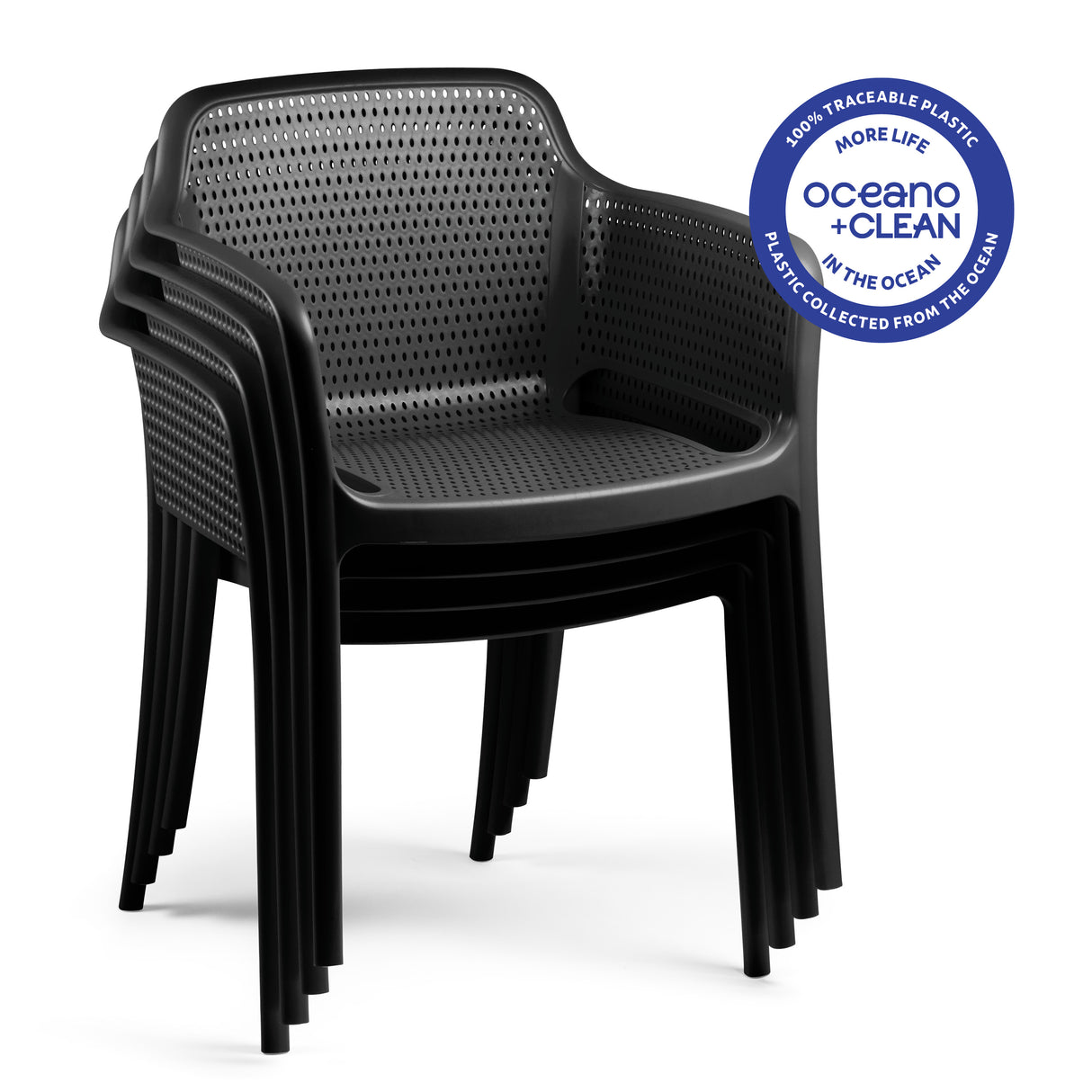 POLY ARMCHAIR BLACK - 21.9" x 24" X 31.5"