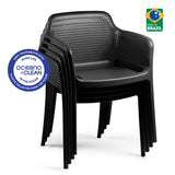 POLY ARMCHAIR BLACK - 21.9" x 24" X 31.5"