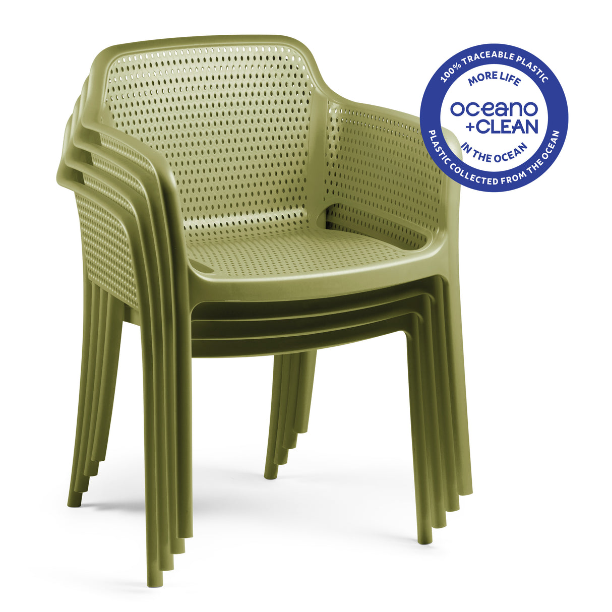 POLY ARMCHAIR OLIVE GREEN - 21.9" x 24" X 31.5"