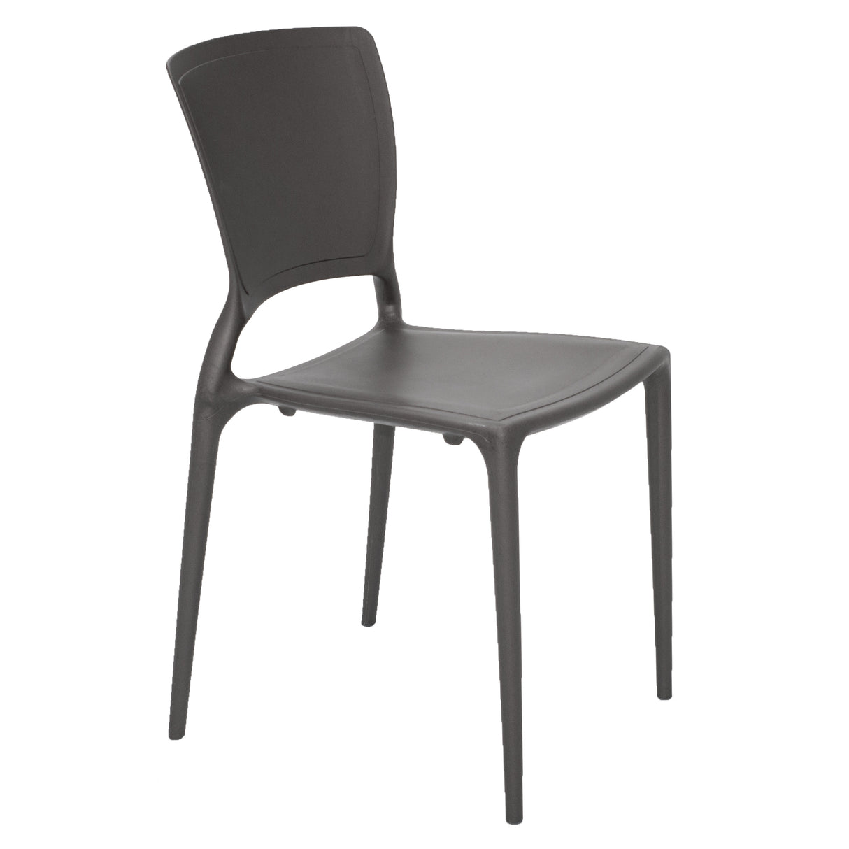CHAIR WITH SOLID BACKREST - BLACK - 20.5" x 17.3" x 36.7"