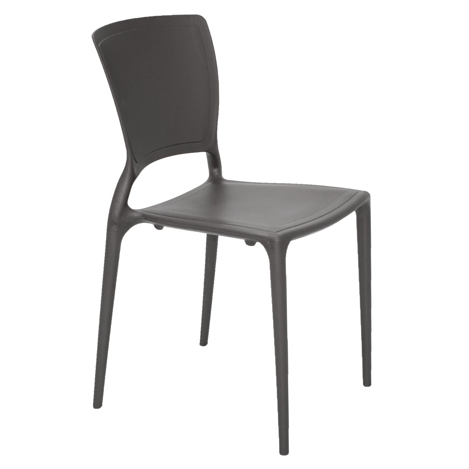 CHAIR WITH SOLID BACKREST - BLACK - 20.5" x 17.3" x 36.7"