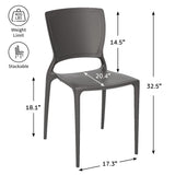 CHAIR WITH SOLID BACKREST - BLACK - 20.5" x 17.3" x 36.7"