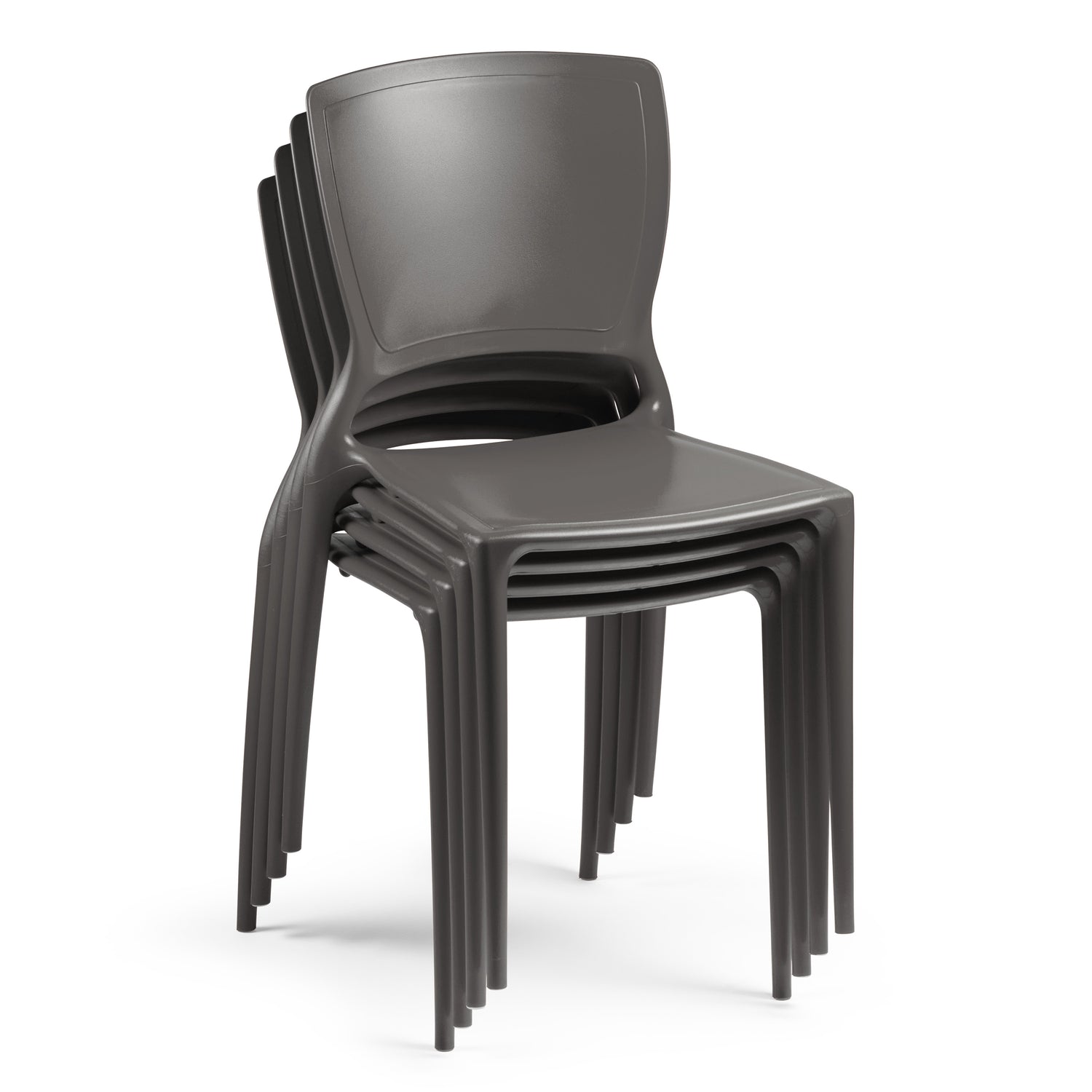 CHAIR WITH SOLID BACKREST - BLACK - 20.5" x 17.3" x 36.7"