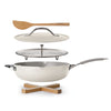 5 Quart Plus Pan w / Steamer and 2 Utensils - White