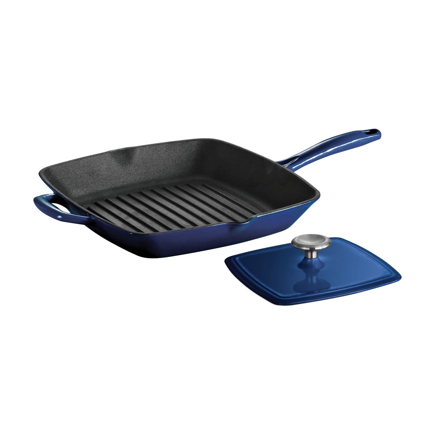 11 Inch Enameled Cast Iron Grill Pan and Press