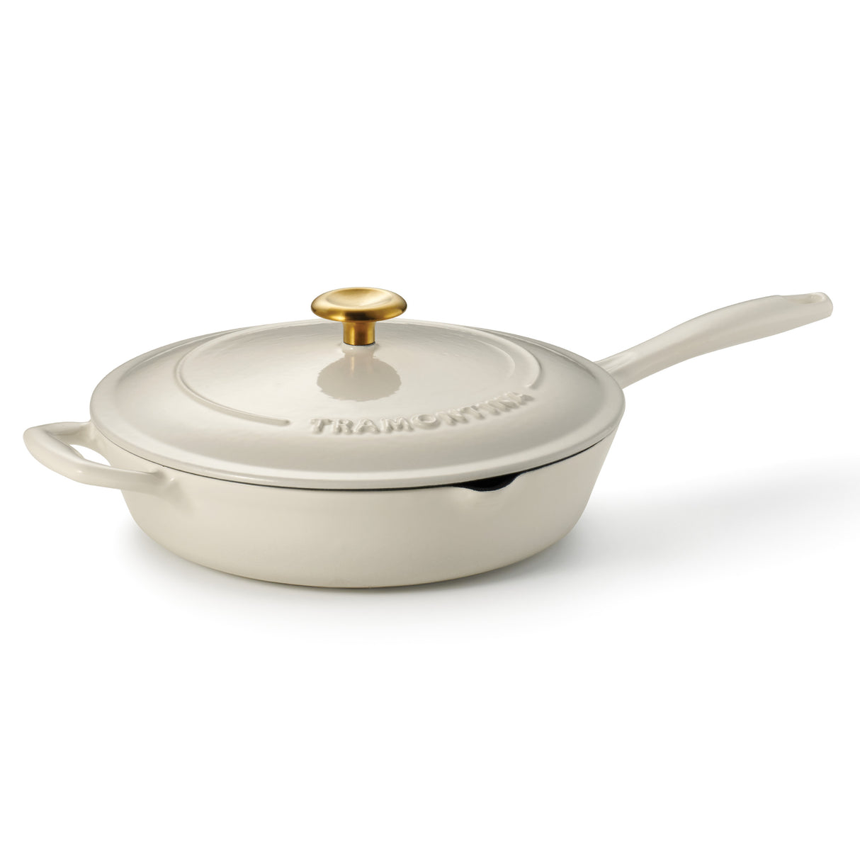 12 Inch Enameled Cast Iron Covered Skillet