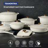 12 Inch Enameled Cast Iron Covered Skillet