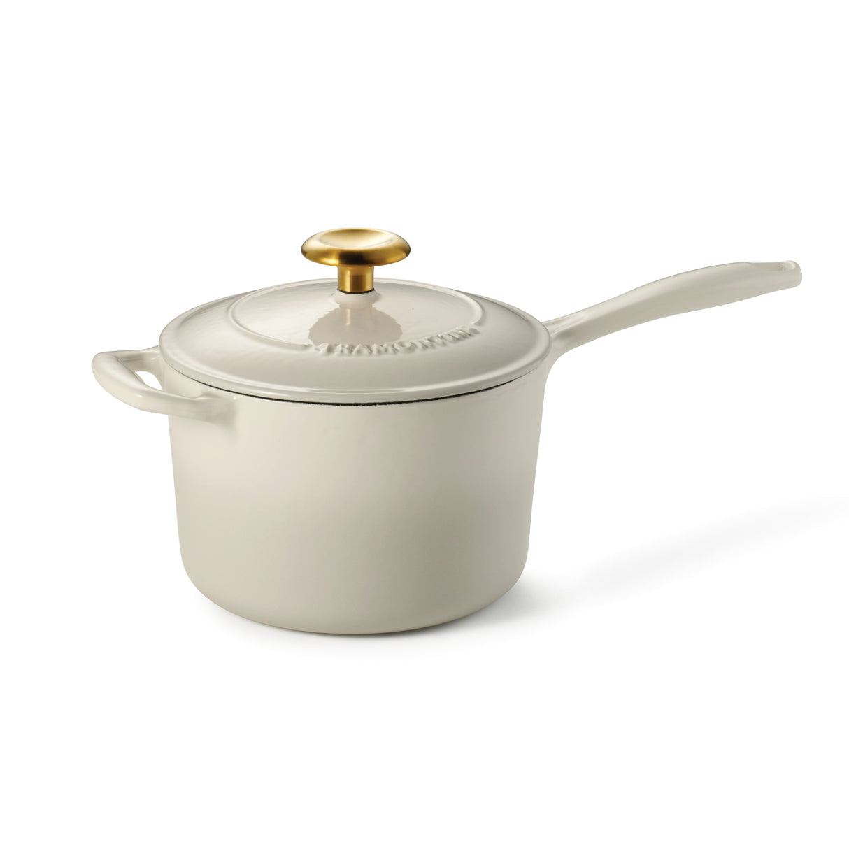 2.5 Quart Enameled Cast Iron Covered Sauce Pan - Latte