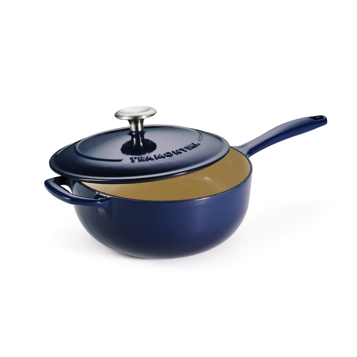 Serial Gradated 3 Quart Enameled Cast Iron Covered Saucier - Gradated Cobalt ...