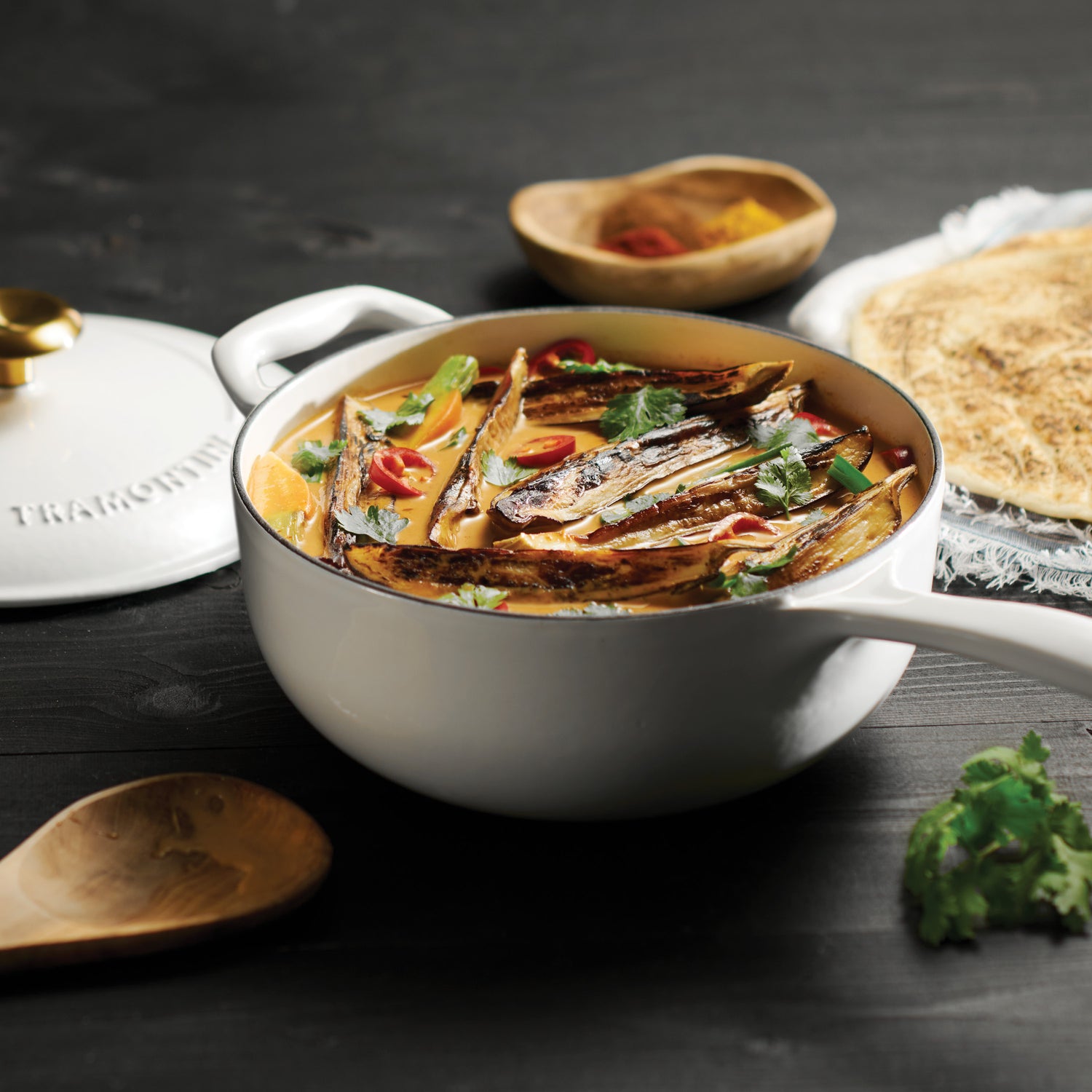 3 Quart Enameled Cast Iron Covered Saucier