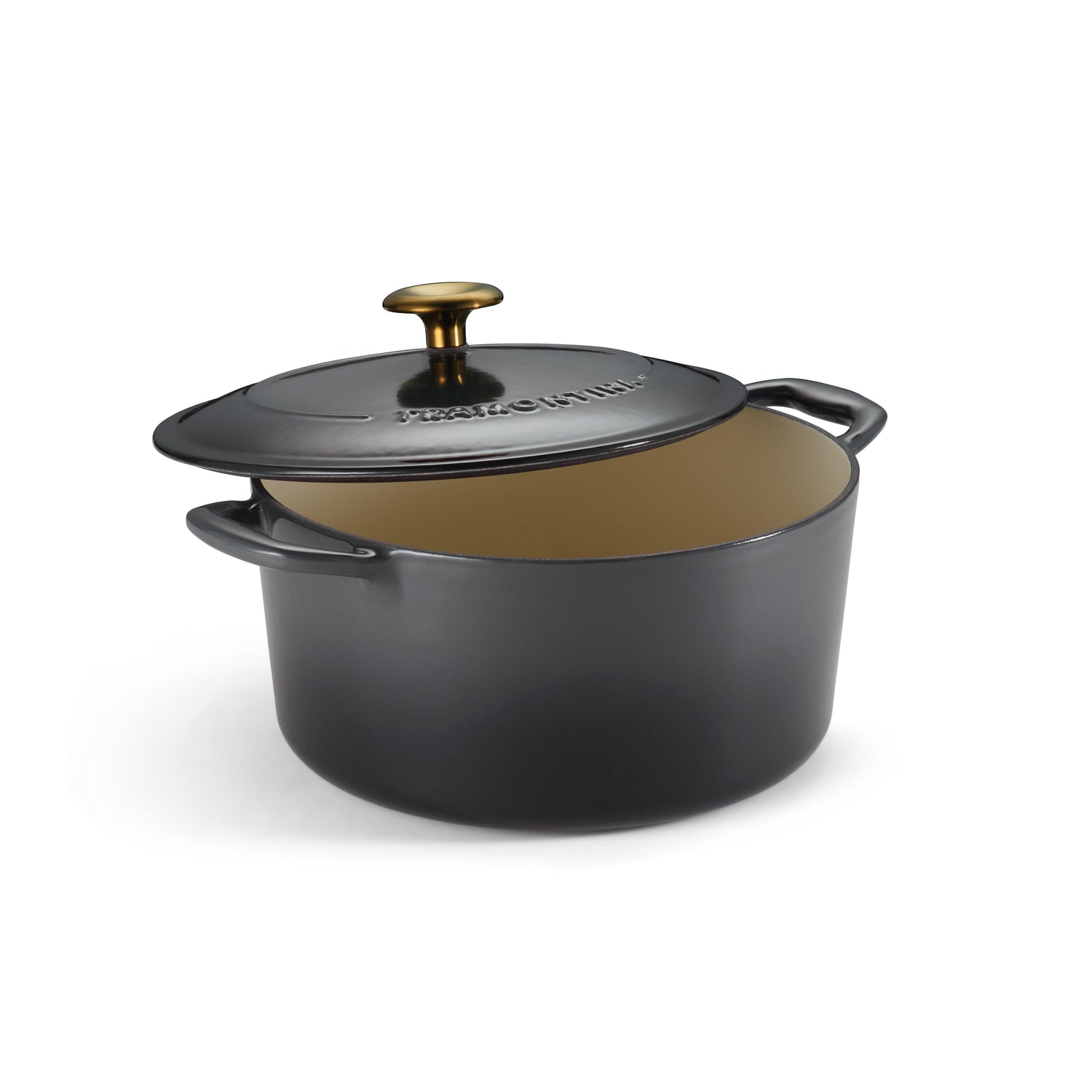 5.5 Quart Enameled Cast Iron Covered Dutch Oven - Smoke