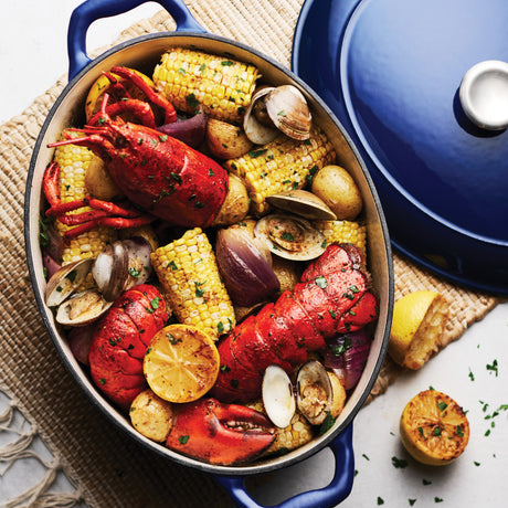 7 Quart Enameled Cast Iron Covered Dutch Oven - Cobalt