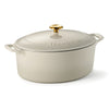 7 Quart Enameled Cast Iron Oval Covered Dutch Oven - Latte