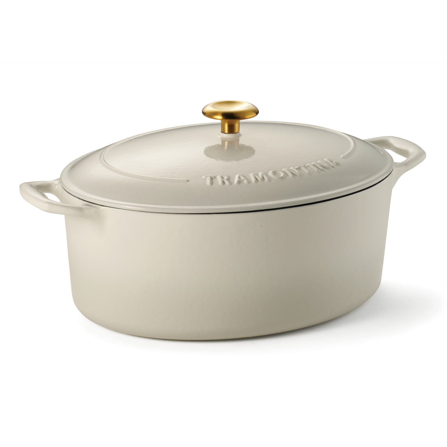 7 Quart Enameled Cast Iron Oval Covered Dutch Oven - Latte