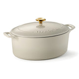 7 Quart Enameled Cast Iron Oval Covered Dutch Oven - Latte