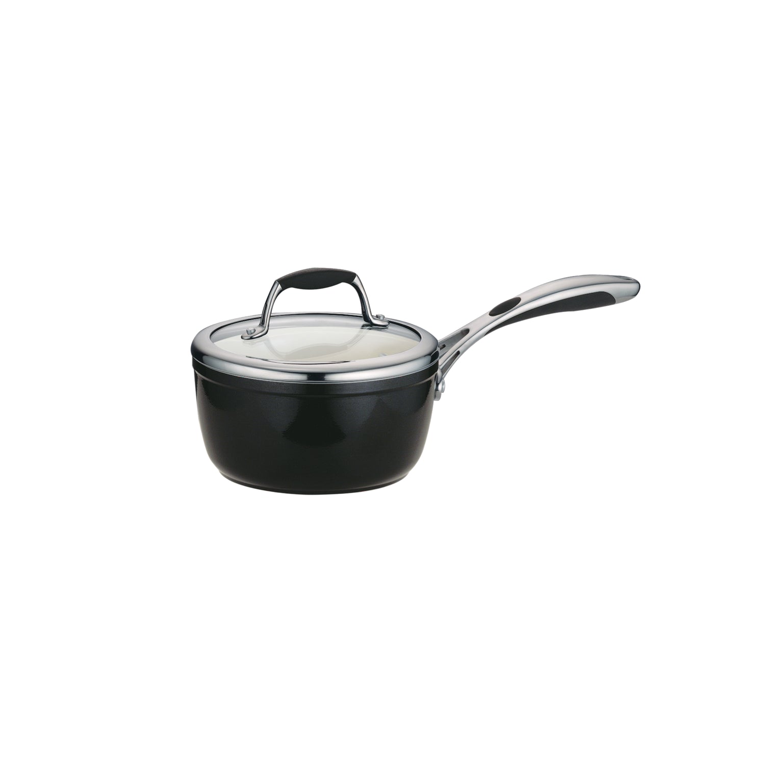 Ceramica Deluxe 1.5 Quart Ceramic Covered Sauce Pan - Black