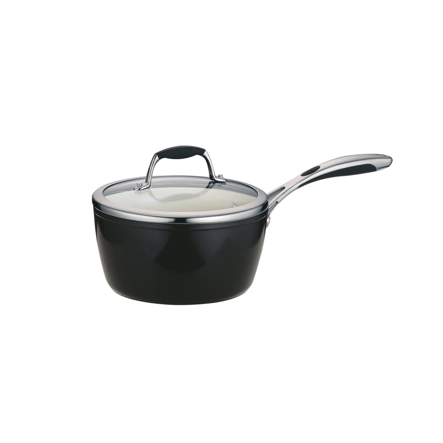 Ceramic Covered Sauce Pan - Black