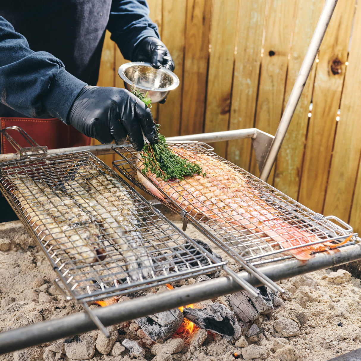 Churrasco BBQ Stainless Steel Flat Grill Basket