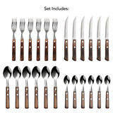 24 PC TABLEWARE SET - POLYWOOD HANDLE