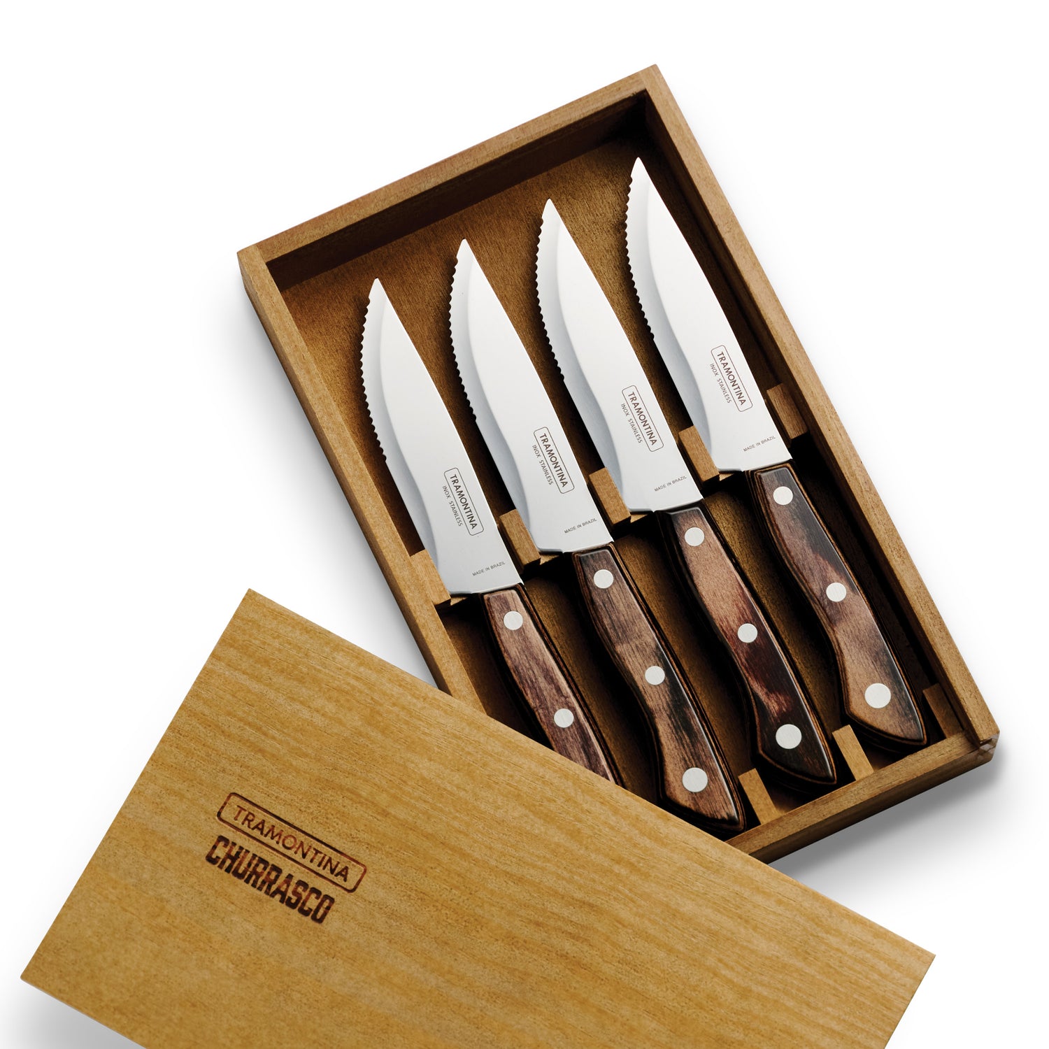 4 PC STEAK KNIFE SET - POLYWOOD HANDLE