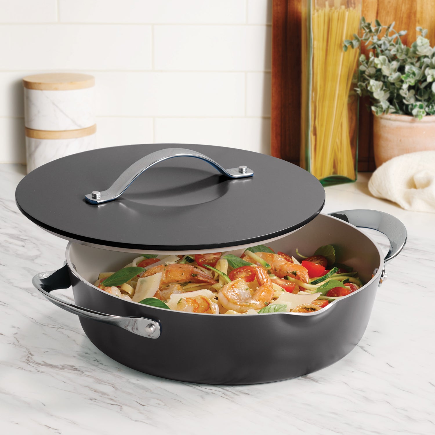 Fiora 4.25 Quart Multipurpose Ceramic Nonstick Pan