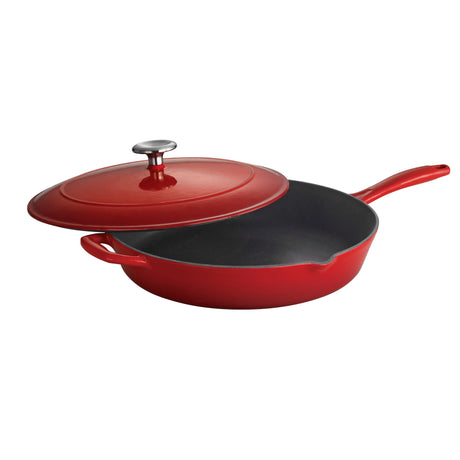 12 Inch Enameled Cast Iron Covered Skillet
