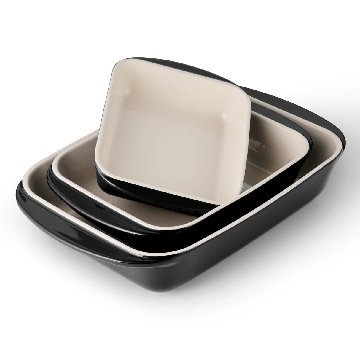 Mae 3 Piece Ceramic Bakeware Set - Black