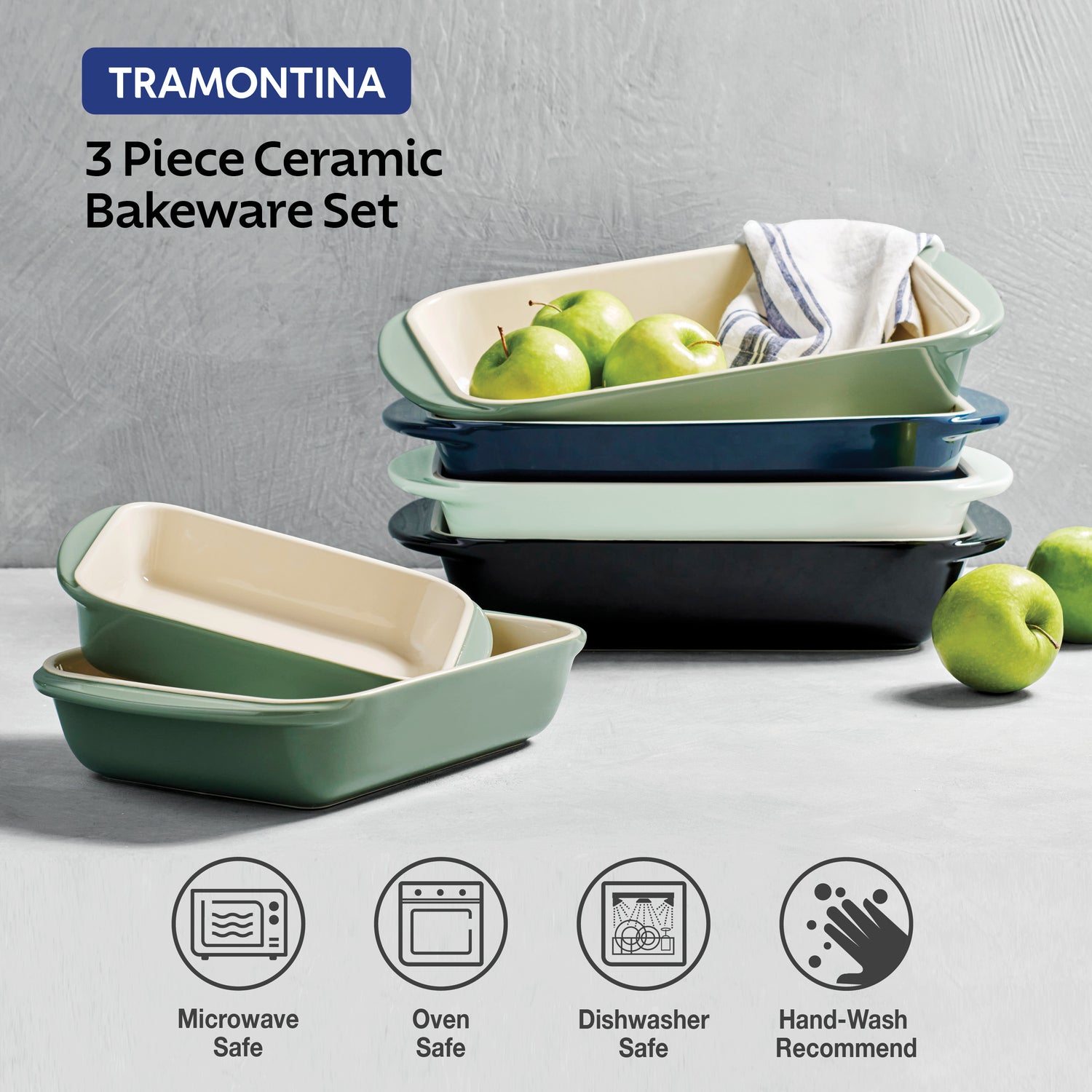 Mae 3 Piece Ceramic Bakeware Set