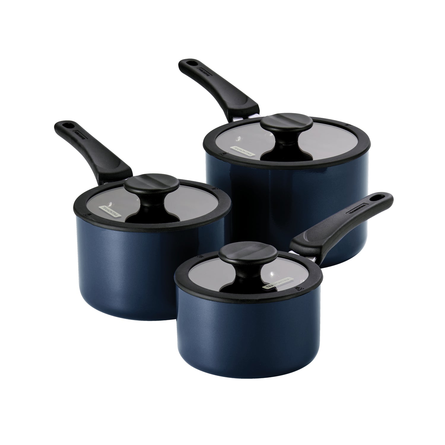 Nesting 6 Pc Nonstick Sauce Pan Set - Red