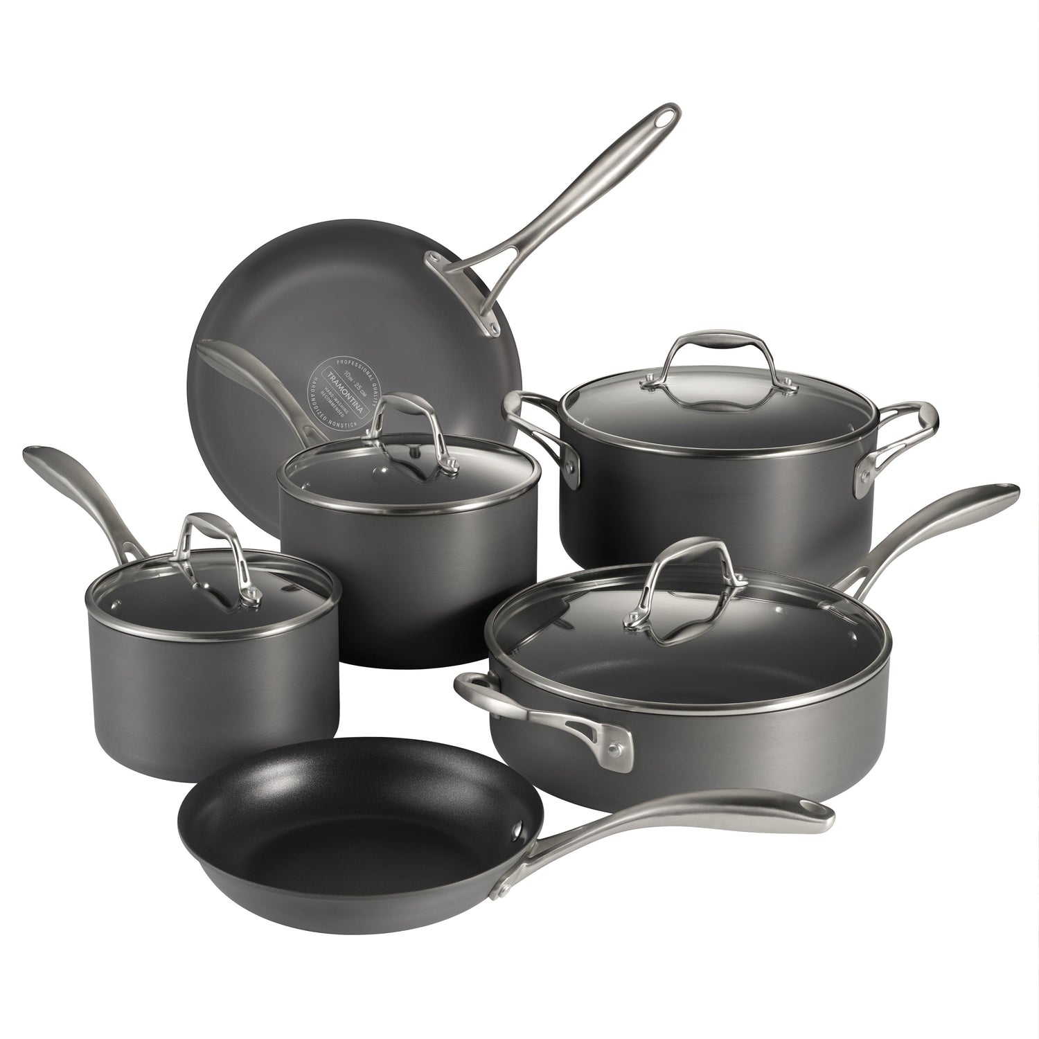 OnyxPro 10 Piece Hard Anodized Aluminum Nonstick Cookware Set