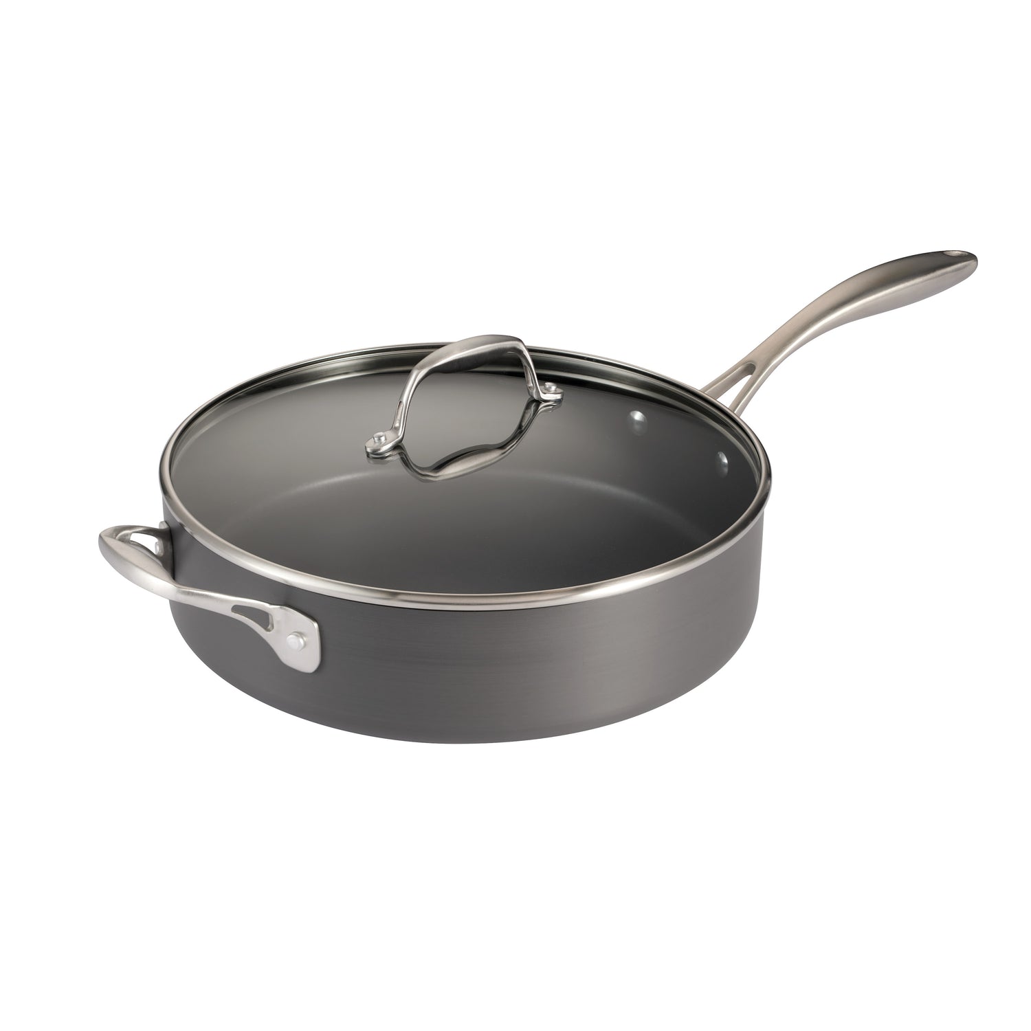 5.5 Quart Hard Anodized Aluminum Nonstick Covered Deep Saute Pan