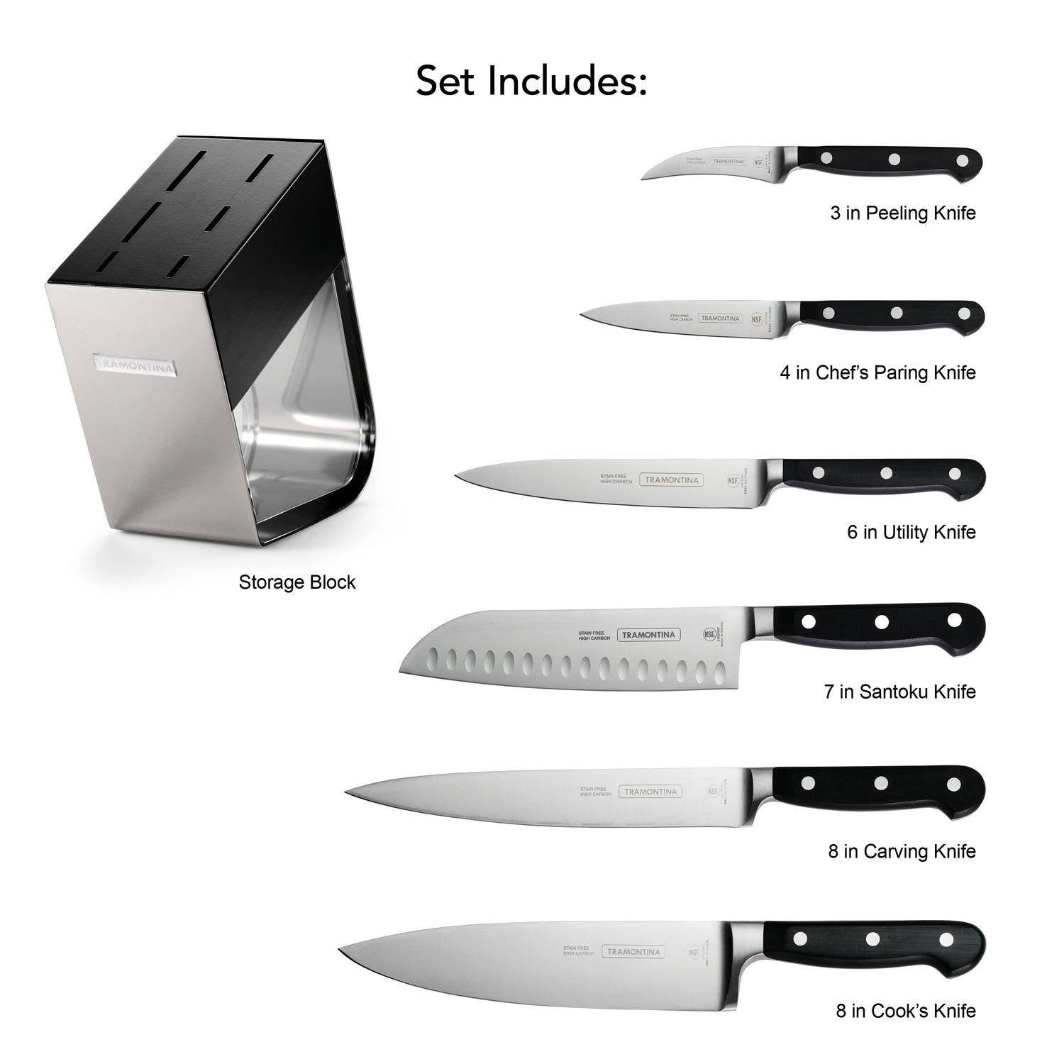 7-Piece Forged Kitchen Knife Block Set