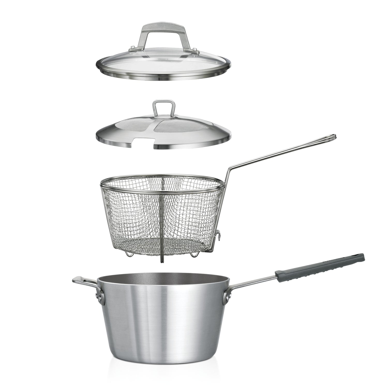 5.5 Quart Aluminum Nonstick Covered Deep Fryer