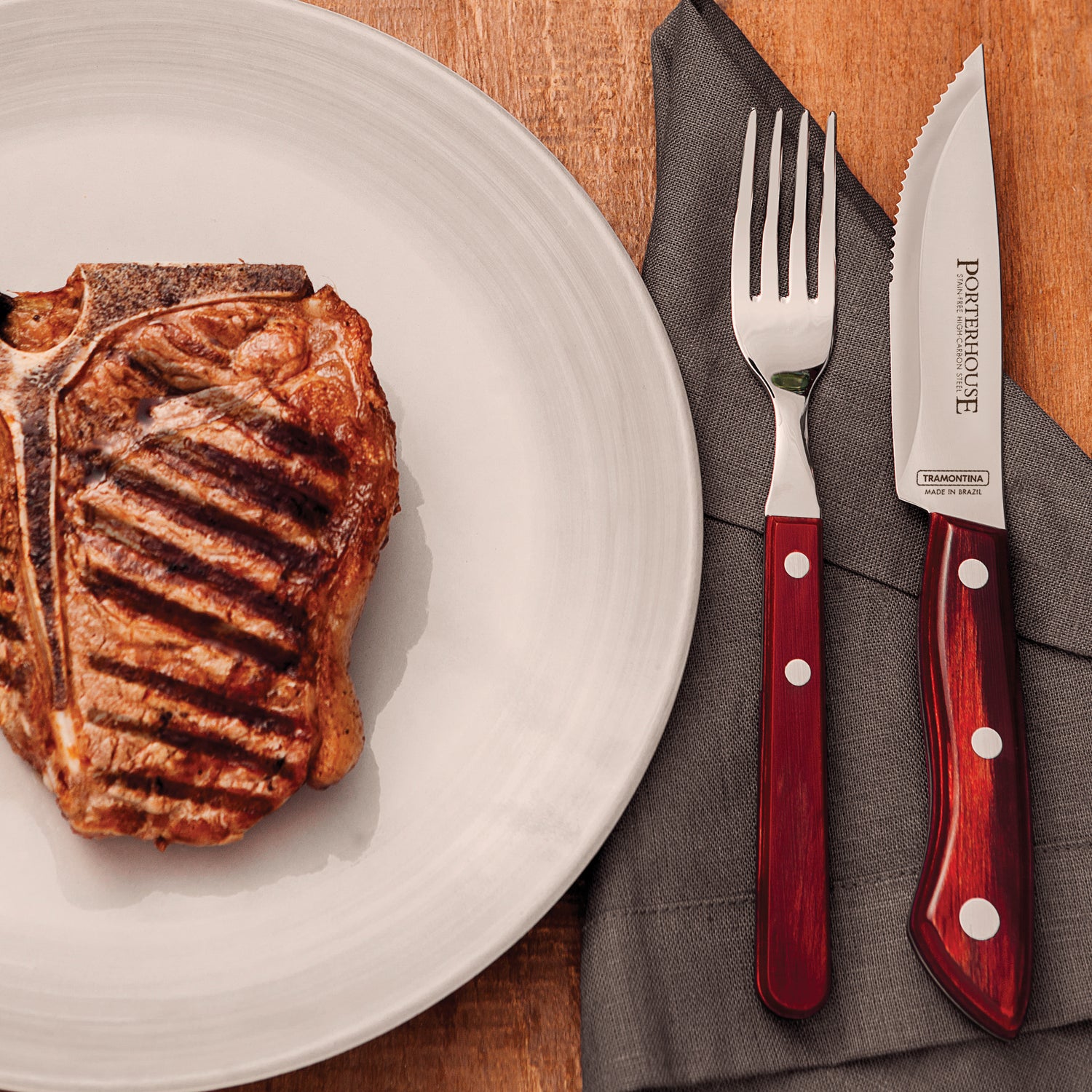 Porterhouse 4 Piece - 5 in Steak Knife Set - Pointed